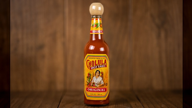 Bottle of Cholula original hot sauce