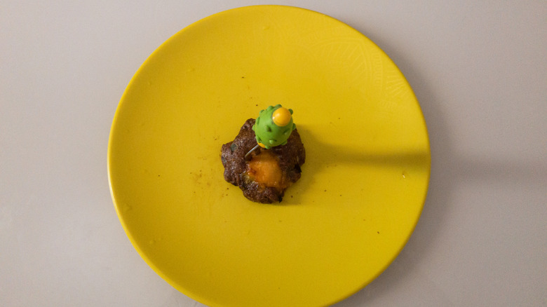 Meatball with cheese.