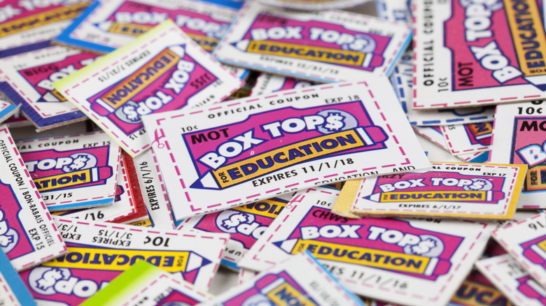 Pile of Box Tops for Education