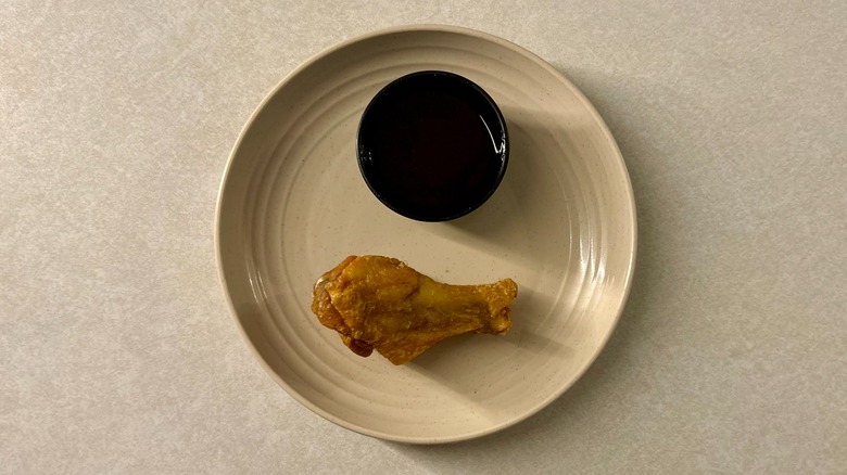 Buffalo Wild Wings teriyaki sauce and wing on plate