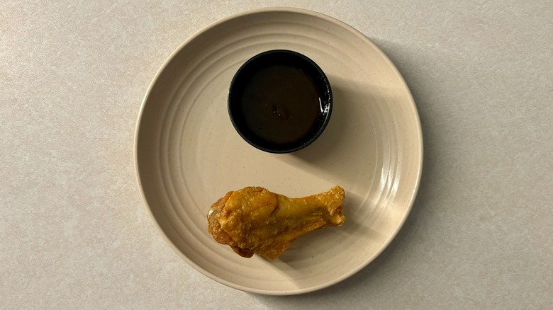 Buffalo Wild Wings Jammin Jalapeno sauce and wing on plate