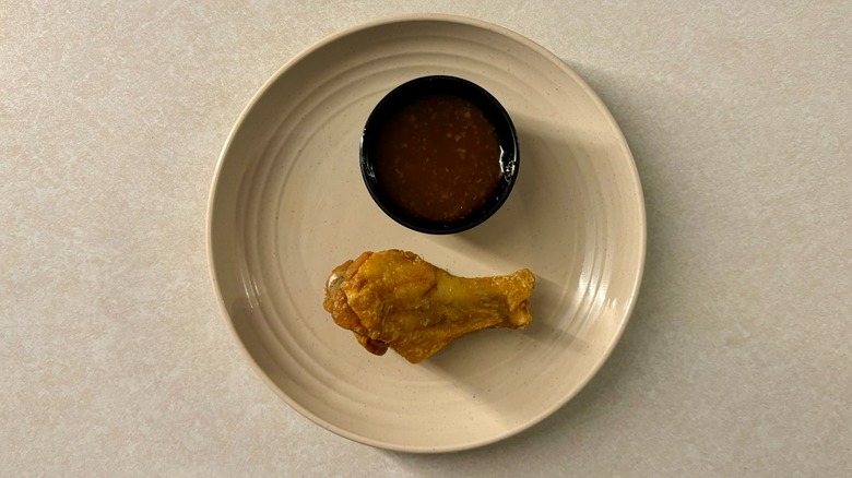 Buffalo Wild Wings Honey Garlic sauce and wing on plate