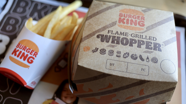A Whopper and fries at Burger King