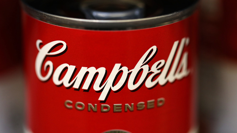 Close up of Campbell's soup can