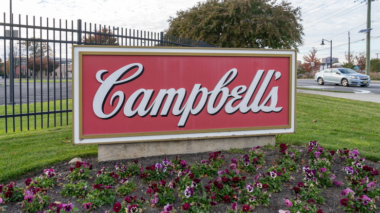 Campbell's sign outside headquarters in New Jersey
