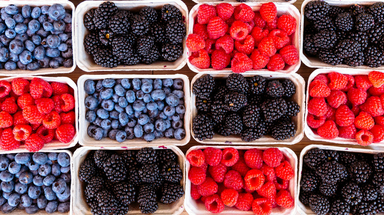 Top view of assorted berries