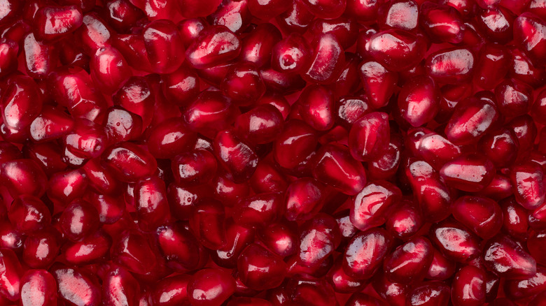 closeup pomegranate seeds