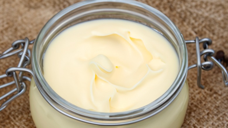 A jar of homemade beef tallow.