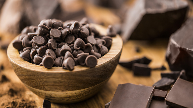 Bowl of chocolate drops