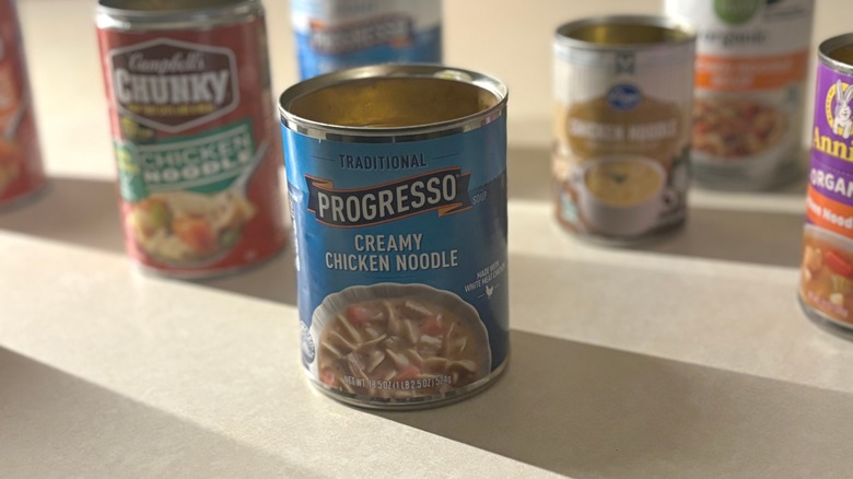 cans of chicken noodle soup