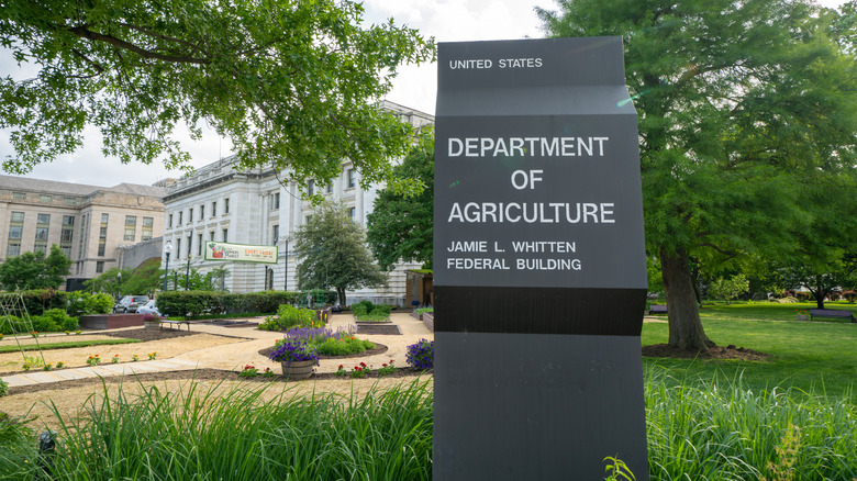 Department of Agriculture sign outdoors.