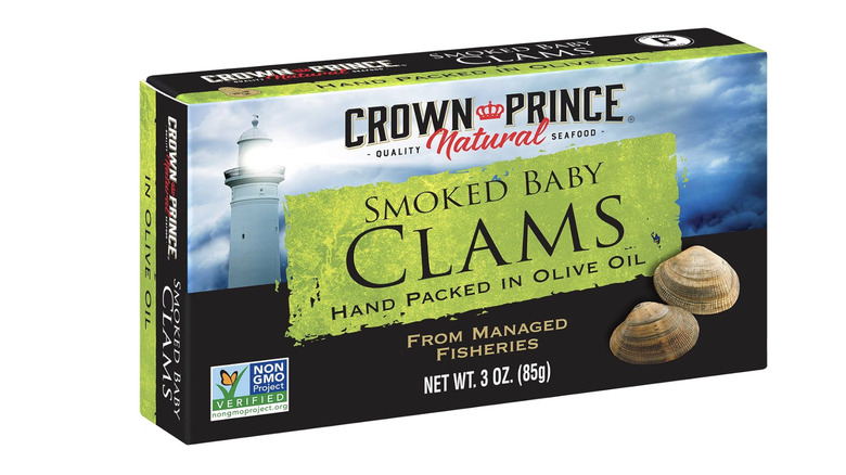 Crown Prince Natural Smoked Baby Clams in Olive Oil