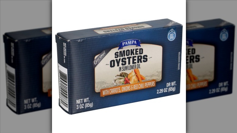 can of Pampa smoked oysters in sunflower oil