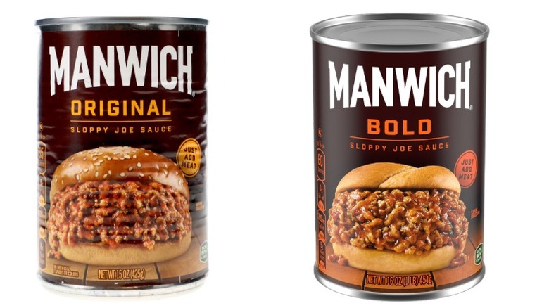 Cans of Manwich Original and Bold Sloppy Joe Sauce