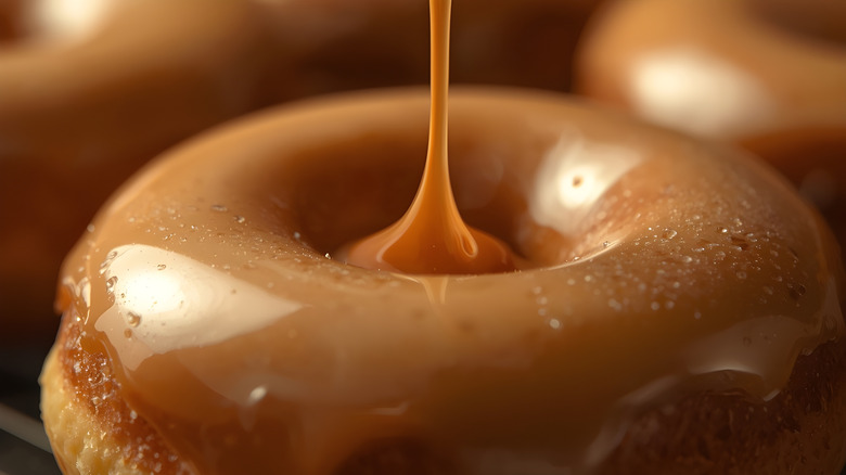 caramel swirl on a donut