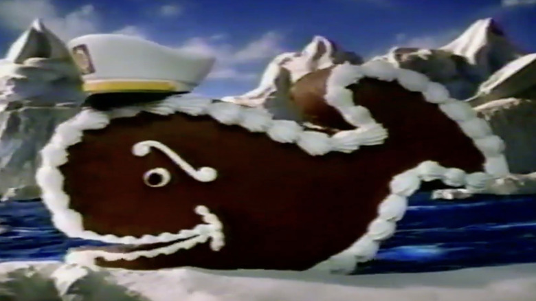 Old Fudgie the Whale commercial screenshot showing Fudgie with sailor hat on.
