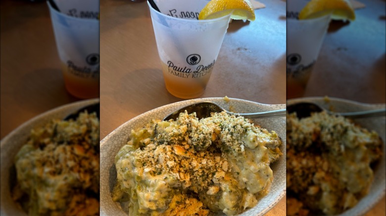 An entree and drink at Paula Deen's Family Kitchen