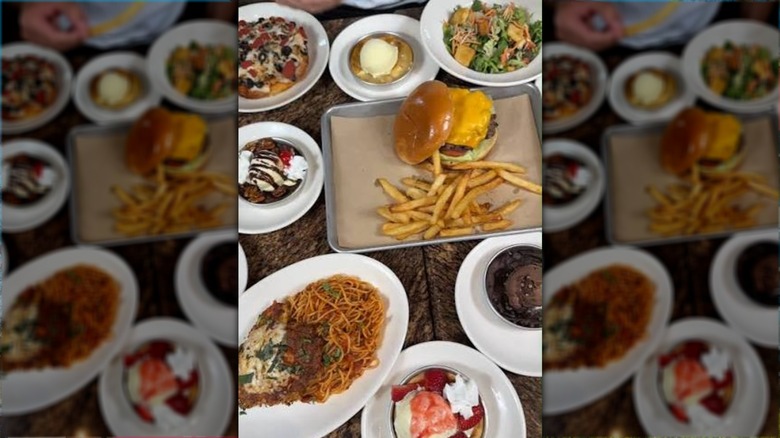 Plates of food at BJ's Brewhouse