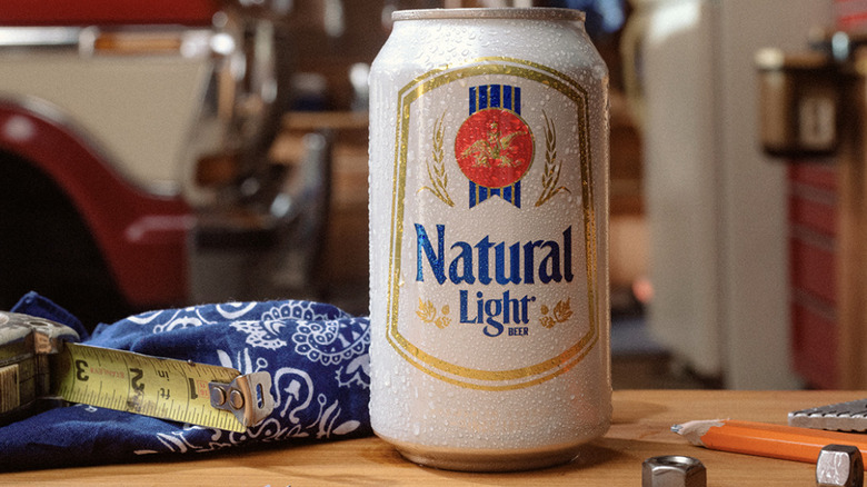 Natural Light can by bandana
