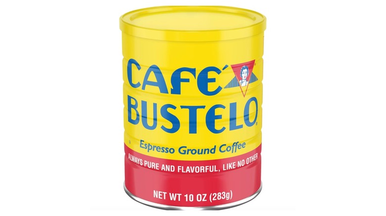 A can of Café Bustelo coffee grounds