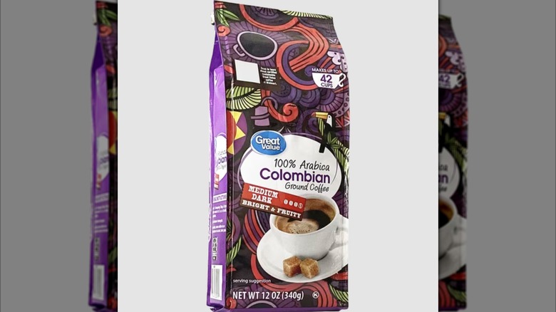 Bag of Great Value Colombian Ground Coffee