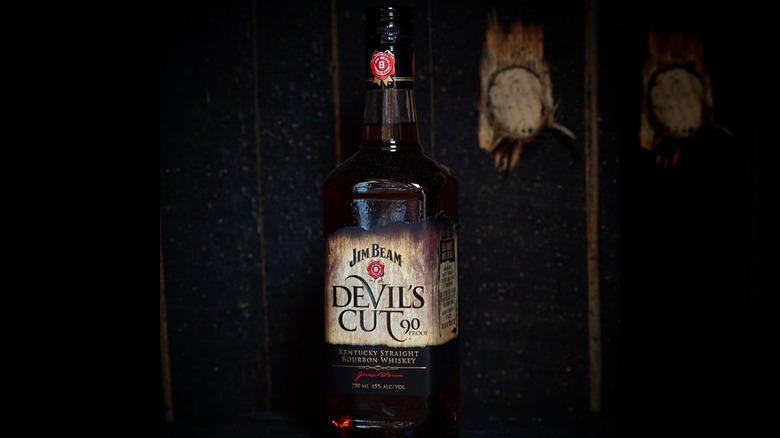 Jim Beam Devil's Cut bottle on dark background