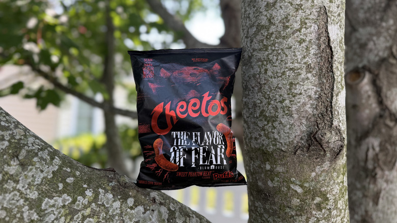 Cheetos Sweet Phantom Heat packet in a tree