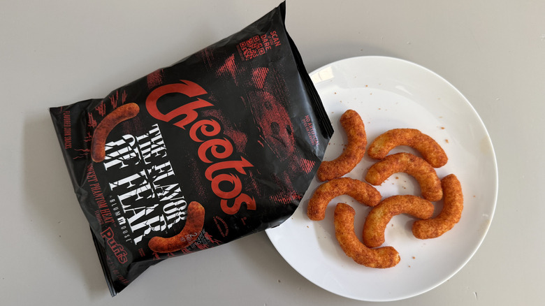 Cheetos Sweet Phantom Heat spilling onto a plate
