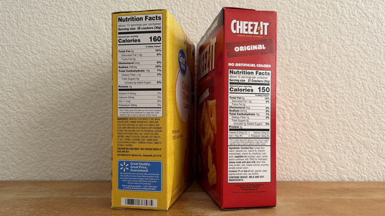 both boxes with nutritional facts facing the camera