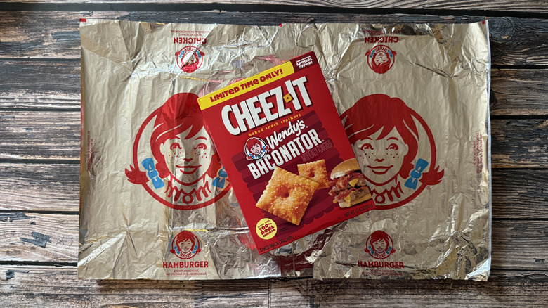 Box of Cheez-It x Wendy's Baconator crackers