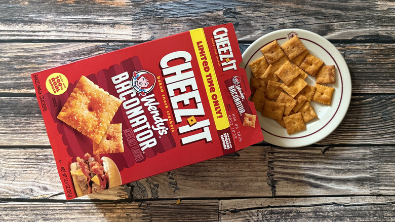Cheez-It x Wendy's Baconator box and crackers