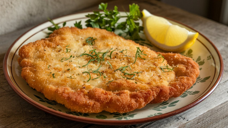 Schnitzel with lemon slice