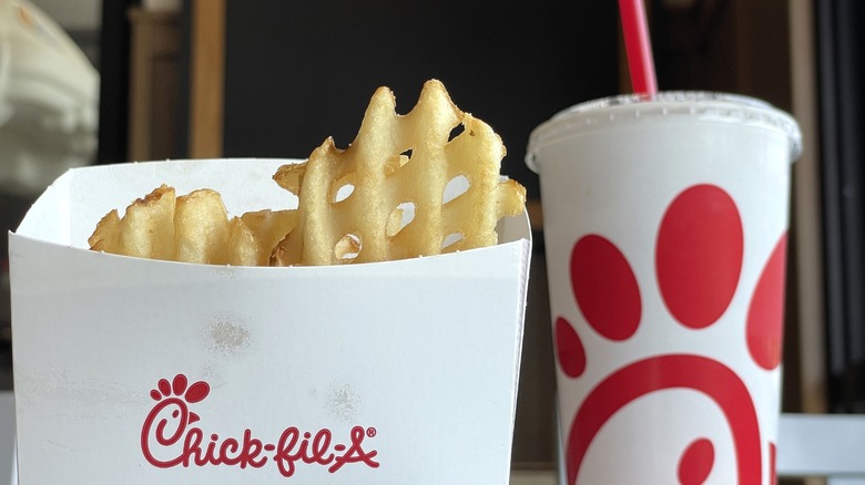 Chick-fil-A fries and a drink