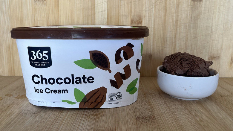 Carton of 365 chocolate ice cream