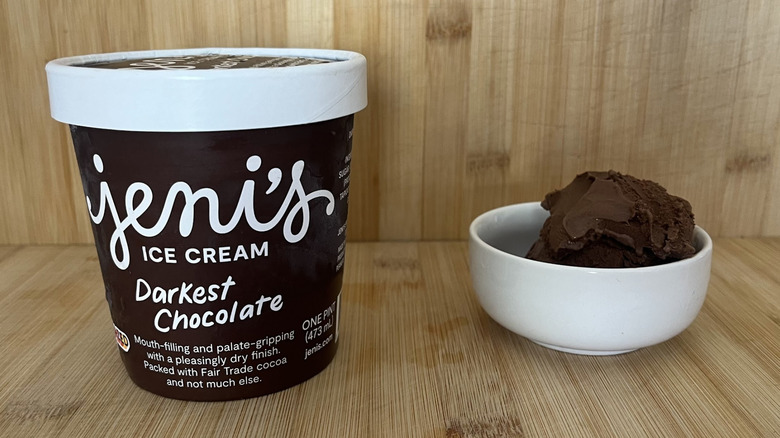 Pint of Jeni's Darkest Chocolate ice cream
