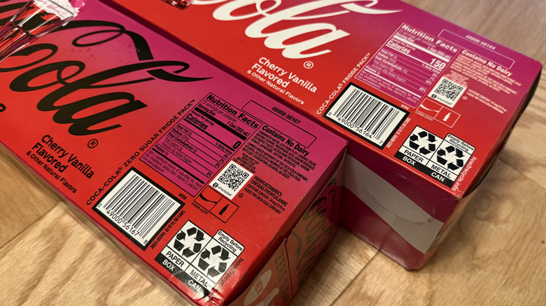 nutritional information on 12-pack boxes