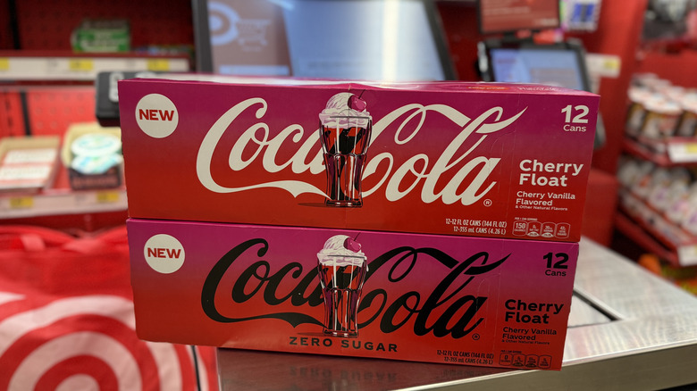 12-pack boxes of Cherry Float Coca-Cola