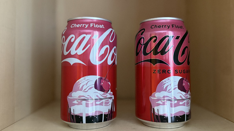 two cans of Cherry Float Coca-Cola