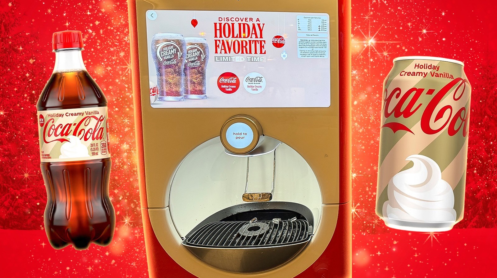 Limited Edition Coca-Cola Holiday Creamy Vanilla Soda - 2 Cans