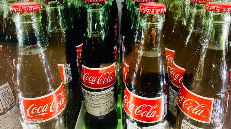 Glass bottles of Coca-Cola from Mexico