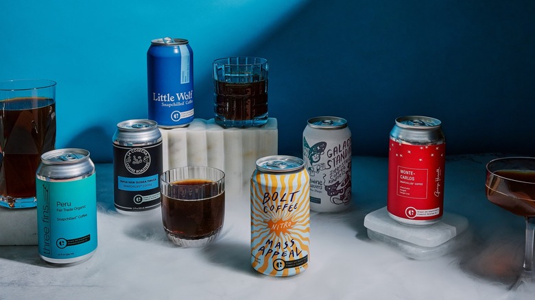 Selection of cans of Snapchill coffee