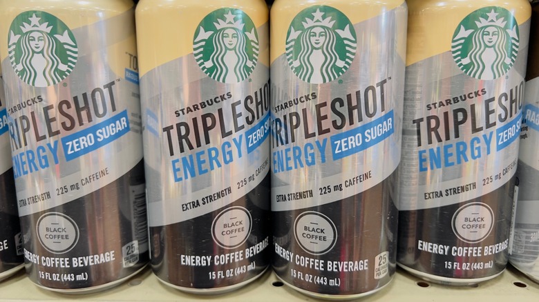 Starbucks Triple Shot beverages on shelf