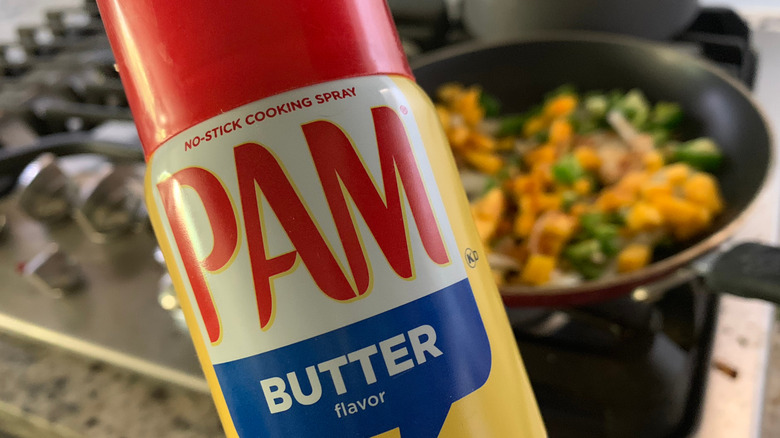 A can of Pam no-stick cooking spray
