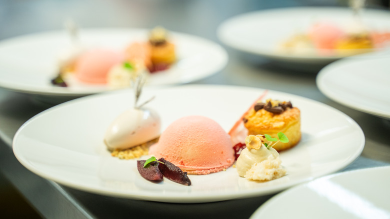 Selection of dessert items at Ticino luxury restaurant