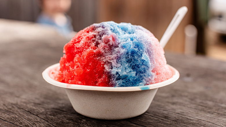 Hawaiian shaved ice dessert