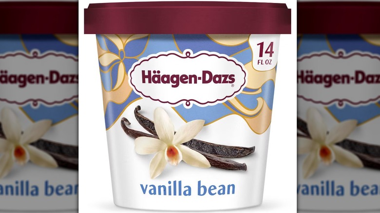 Carton of Haagen-Dazs vanilla bean ice cream