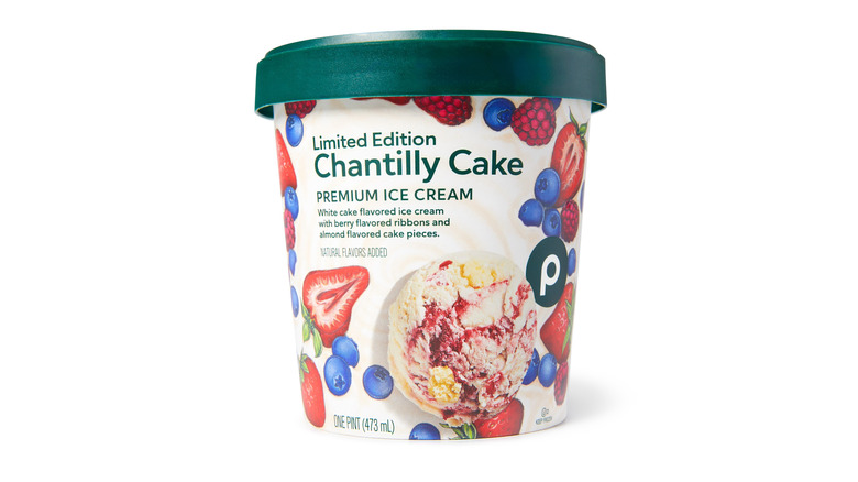 Carton of Publix's Chantilly Cake Premium Ice Cream