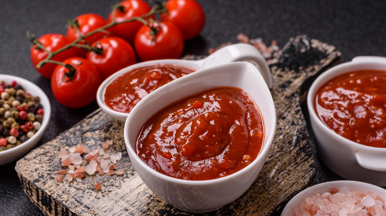 Seasoned ketchup in a bowl