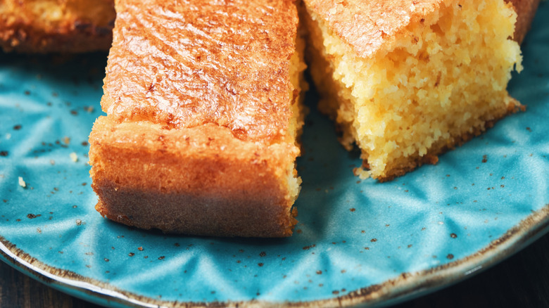 A pile of cornbread squares