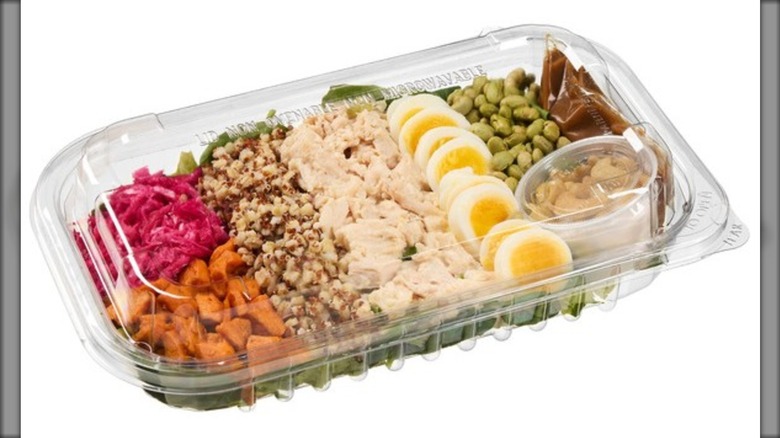 Kirkland Signature Chicken and Grain Bowl with Asian Dressing on a white background.
